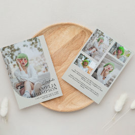 Anuncio Graduación de Collage de fotos beige simple con lu