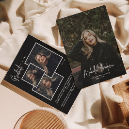 Anuncio Graduación de Collage de fotos de guión de brillo