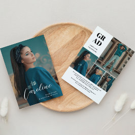 Anuncio Graduación de Collage de fotos de guión elegante