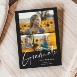 Anuncio Graduación de Collage de fotos de guiones modernos