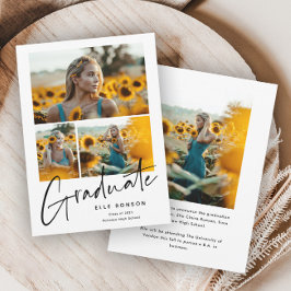 Anuncio Graduación de Collage de fotos de guiones modernos