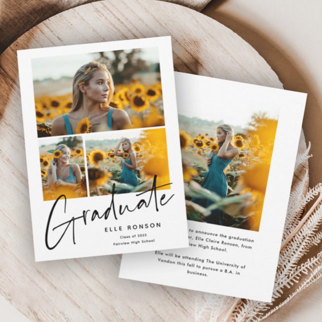 Anuncio Graduación de Collage de fotos de guiones modernos (Subido por el creador)