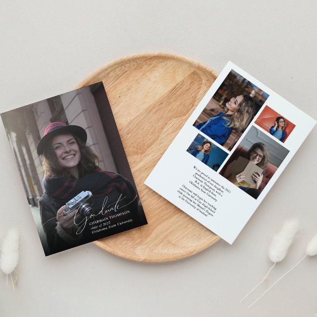 Anuncio Graduación de Collage de fotos de script simple (Subido por el creador)