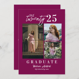 Anuncio Graduación de Collage de fotos de Vino con guión m