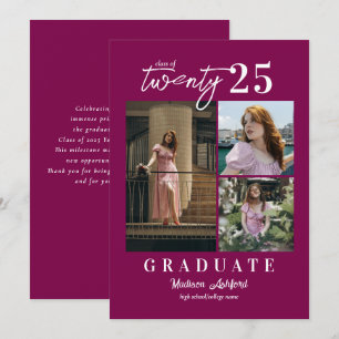Anuncio Graduación de Collage de fotos de Vino con guión m