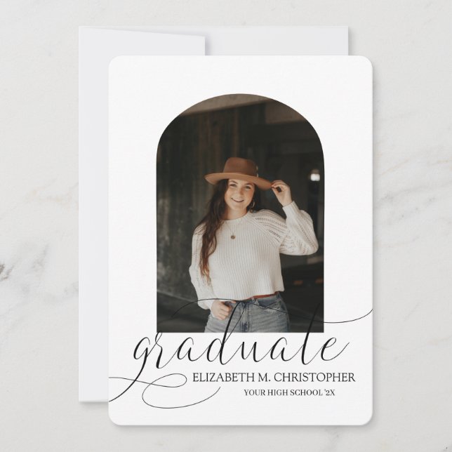 Anuncio Graduación de Collage de fotos del Arco de la moda (Anverso)