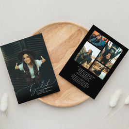 Anuncio Graduación de Collage de fotos negro con guión rom