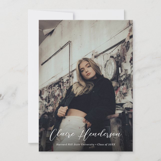 Anuncio Graduación de Collage de fotos verde oscuro y eleg (Anverso)