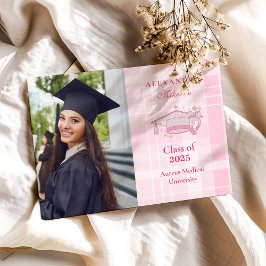 Anuncio Graduación de Coquette Rosa de Foto