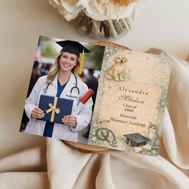 Anuncio Graduación de Cuidado Animal con Bata Blanca (Subido por el creador)