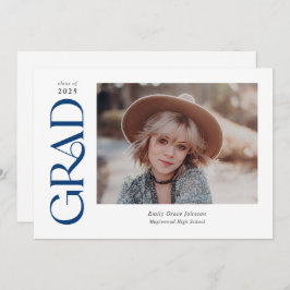 Anuncio Graduación de dos fotos de Blue Trendy Serif