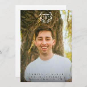 Anuncio Graduación de enfermero de RN en White Caduceus
