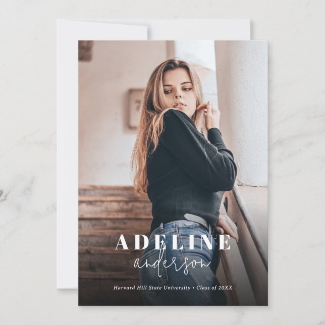 Anuncio Graduación de escritura de estilo Collage de fotos (Anverso)