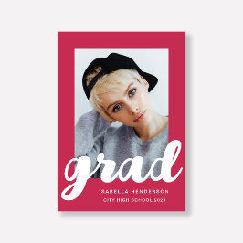 Anuncio Graduación de escritura de fotos magenta moderna