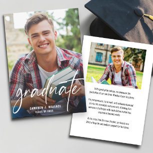 Anuncio Graduación de Escritura Moderna Fotos Personalizad