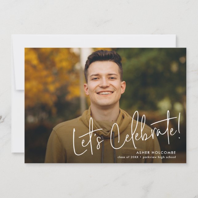 Anuncio Graduación de escritura moderna Graduación de foto (Anverso)