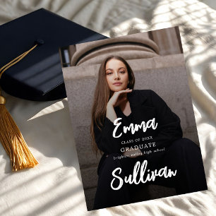 Anuncio Graduación de Escuela Secundaria con Foto en Letra