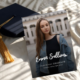 Anuncio Graduación de Escuela Secundaria con Foto en Letra