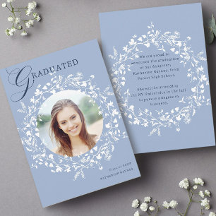 Anuncio Graduación de flor de flores silvestres azul chamb