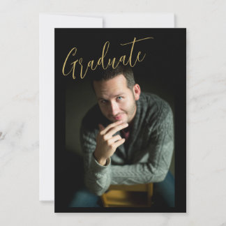 Anuncio Graduación de Foto Caligrafía Escritura en Oro