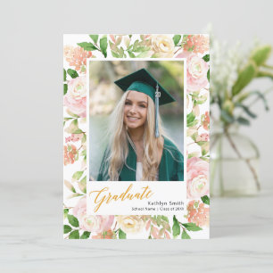 Anuncio Graduación de foto Chica de guión de vegetación fl