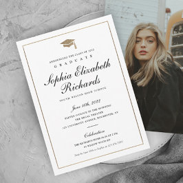 Anuncio Graduación de foto clásica en oro
