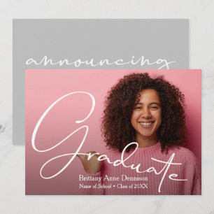 Anuncio Graduación de Foto con Letra Chic