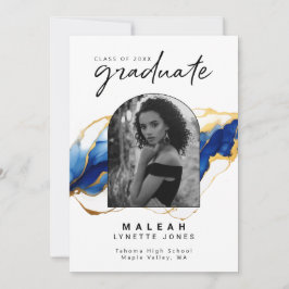 Anuncio Graduación de foto de arco elegante de oro amarill