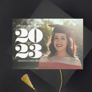 Anuncio Graduación de foto de fecha numérica minimalista e