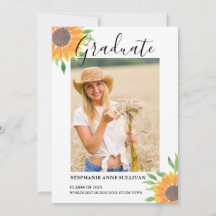 Anuncio Graduación de foto de girasol