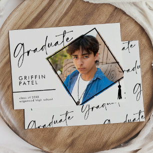 Anuncio Graduación de foto de gota blanca moderna de gradu