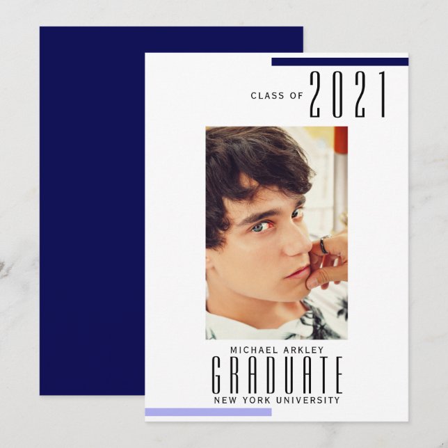 Anuncio Graduación de foto de grado moderada mínima (Anverso / Reverso)
