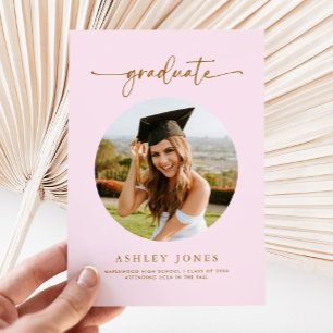 Anuncio Graduación de foto de grado rosa moderno
