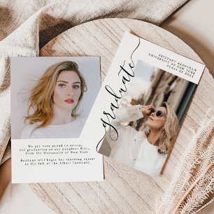 Anuncio Graduación de Foto de Graduación de Guión Elegante