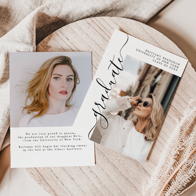 Anuncio Graduación de Foto de Graduación de Guión Elegante (Subido por el creador)