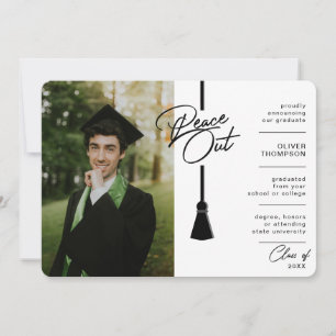 Anuncio Graduación de foto de Peace Out Black Tassel Covid