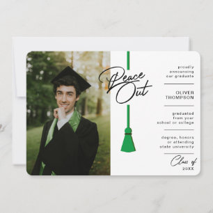 Anuncio Graduación de foto de Peace Out Green Tassel Covid