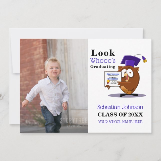 Anuncio Graduación de foto de preescolar (Anverso)
