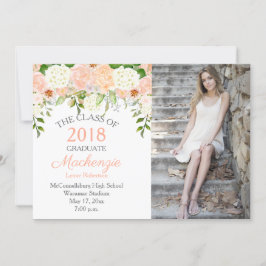 Anuncio Graduación de foto de Rosas blancos Hidrangeas bla