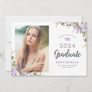 Anuncio Graduación de Foto Floral Lilac