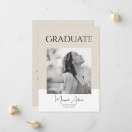 Anuncio Graduación de Foto Marrón y Blanco Minimalista Mod