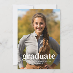 Anuncio Graduación de Foto Moderna Minimalista y Negrita