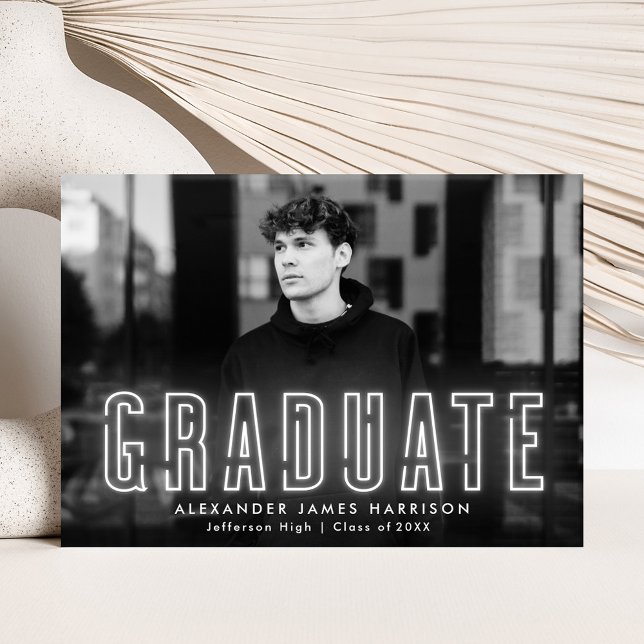 Anuncio Graduación de Foto Neon Blanco Moderno (Subido por el creador)