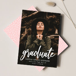 Anuncio Graduación de Foto Rosa Rosado con Letra Moderna