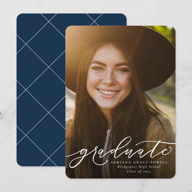 Anuncio Graduación de foto simple (Anverso / Reverso)