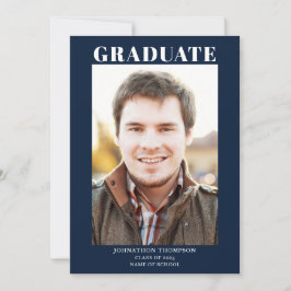 Anuncio Graduación de foto simple azul