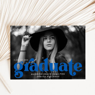 Anuncio Graduación de fotografía azul de tipografía negrit