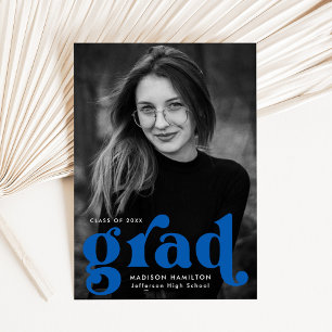 Anuncio Graduación de fotografía azul de tipografía negrit