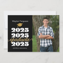 Anuncio Graduación de fotografía cristiana de oro negro en