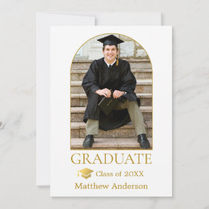 Anuncio Graduación de fotografía de arco moderno con gota 